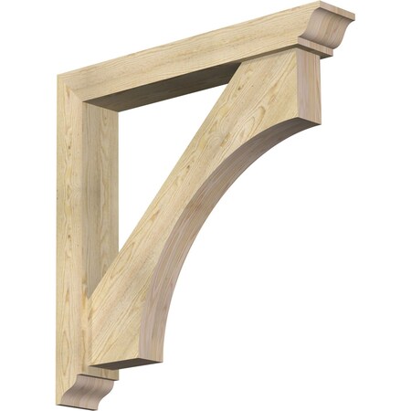 Ekena Millwork Westlake Traditional Rough Sawn Bracket w/ Offset Brace, Douglas Fir, 6"W x 38"D x 38"H BKT0604X38X38WTL01RDF